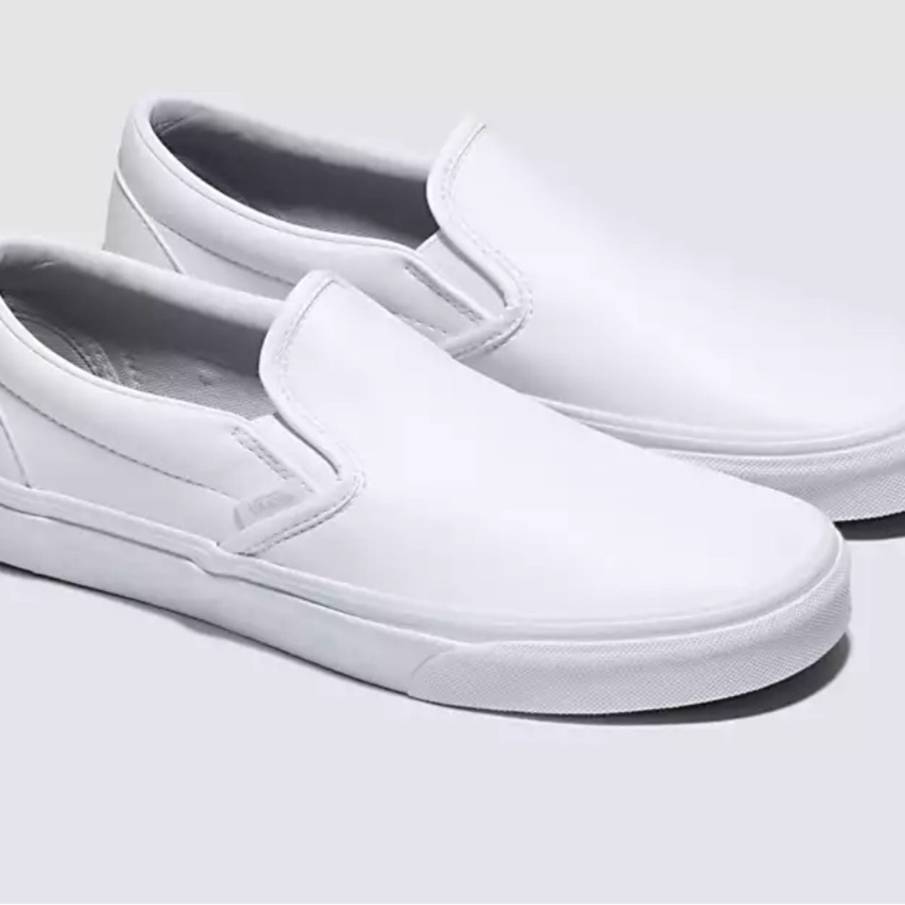 Vans White Tumble slip on sneakers
